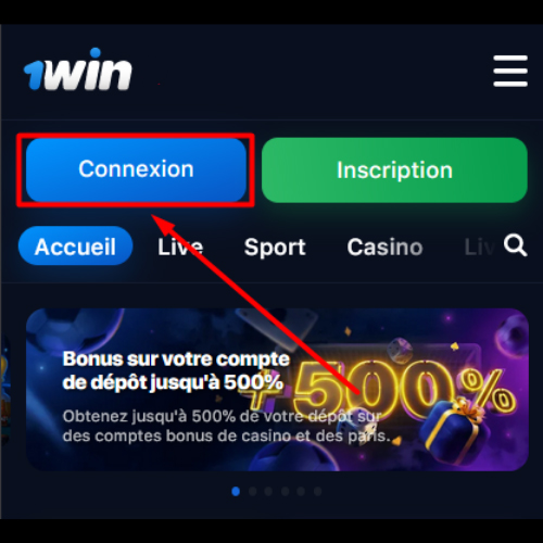 Vous devez cliquer sur le bouton "1Win Connexion" pour vous connecter à votre compte.