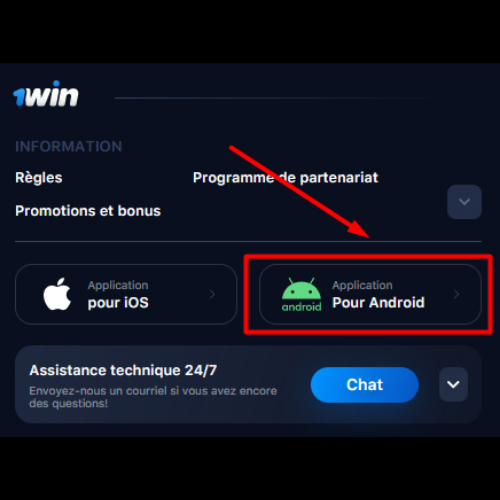Trouvez l'icône Android dans le menu