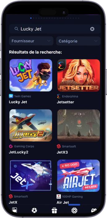 Recherche du jeu Lucky Jet